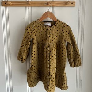 4-5T ZARA DOT DRESS IN MUSTARD YELLOW